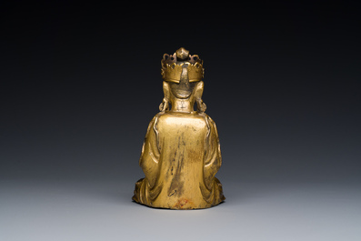 Statuette de Guanyin en bronze dor&eacute;, Cor&eacute;e, 17&egrave;me