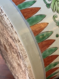 A Chinese famille verte 'Hehe Erxian' vase, Kangxi