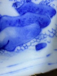 Een Chinese blauw-witte wijnkan met kylins, Transitie periode
