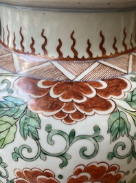 A Chinese famille verte 'Hehe Erxian' vase, Kangxi