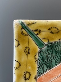Two rectangular Chinese famille verte plaques, Kangxi