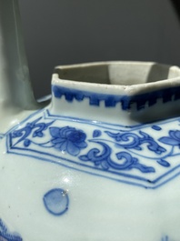 Een Chinese blauw-witte wijnkan met kylins, Transitie periode