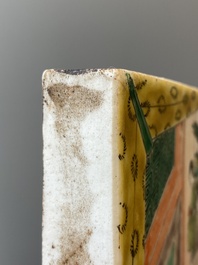 Two rectangular Chinese famille verte plaques, Kangxi
