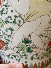A Chinese famille verte 'Hehe Erxian' vase, Kangxi