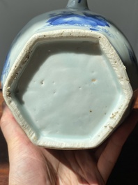 Een Chinese blauw-witte wijnkan met kylins, Transitie periode