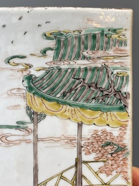 Two rectangular Chinese famille verte plaques, Kangxi