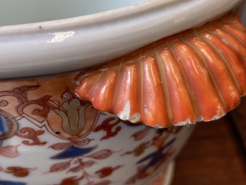 Paire de rafraichissoirs en porcelaine de Chine de style Imari, Qianlong