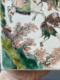 Two rectangular Chinese famille verte plaques, Kangxi