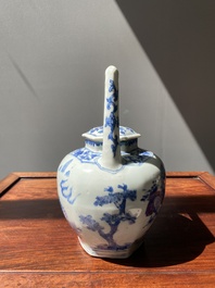 Een Chinese blauw-witte wijnkan met kylins, Transitie periode