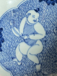 A Chinese blue and white 'Hehe Erxian' jar, Kangxi