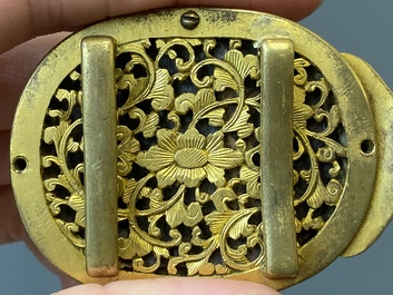 Vijf Chinese riemornamenten in witte jade, Qing