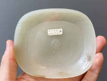 Vijf Chinese riemornamenten in witte jade, Qing