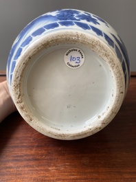 A Chinese blue and white bottle vase, Transitional period
