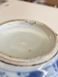 A Chinese blue and white pear-shaped 'narrative subject' vase, Kangxi