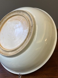 A Chinese blue, white and copper red 'crab and fish' dish, Kangxi