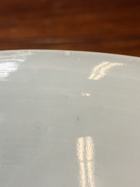 A Chinese blue, white and copper red 'crab and fish' dish, Kangxi