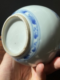 A Chinese blue and white pear-shaped 'narrative subject' vase, Kangxi