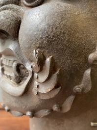 Masque de Mahakala en fonte, Tibet, 16/17&egrave;me