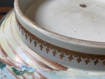 A large Chinese famille rose 'fox hunt' bowl, Qianlong