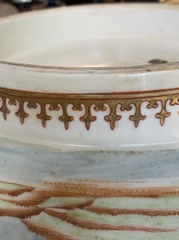 A large Chinese famille rose 'fox hunt' bowl, Qianlong