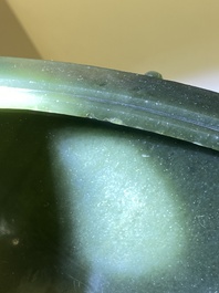 R&eacute;cipient alimentaire rituel couvert de type Fu 簠 en jade vert &eacute;pinard, 18/19&egrave;me