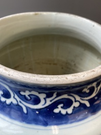 A large Chinese blue and white 'Immortals' vase, Transitional period