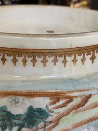 A large Chinese famille rose 'fox hunt' bowl, Qianlong