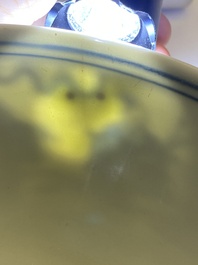 Een Chinese blauw-witte 'Acht onsterfelijken' kom, Jiajing merk en periode
