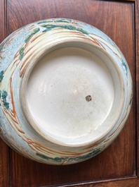 A large Chinese famille rose 'fox hunt' bowl, Qianlong