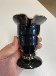 A rare Chinese black-ground enamelled ewer with Ottoman musicians, Qianlong
