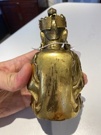 Statuette de Guanyin en bronze dor&eacute;, Cor&eacute;e, 17&egrave;me
