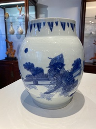 Een Chinese blauw-witte vaas met kylins, Transitie periode