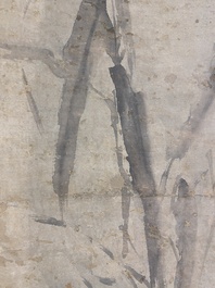 Ecole chinoise, anonyme, dans la collection de Shi Min 史敏 (1415-?): 'H&eacute;ron et acorus', aquarelle sur papier, dat&eacute;e 1427 mais probablement plus tardive