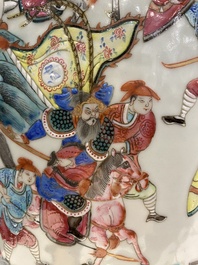 A large Chinese famille rose vase with palace scenes, 19th C.