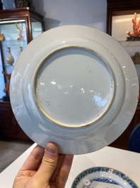 Two Chinese doucai 'South Sea Bubble' plates, Kangxi
