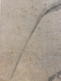 Ecole chinoise, anonyme, dans la collection de Shi Min 史敏 (1415-?): 'H&eacute;ron et acorus', aquarelle sur papier, dat&eacute;e 1427 mais probablement plus tardive