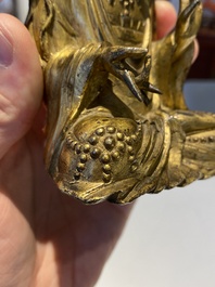 Statuette de Guanyin en bronze dor&eacute;, Cor&eacute;e, 17&egrave;me