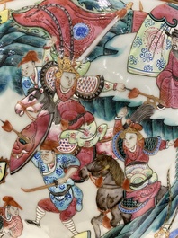 A large Chinese famille rose vase with palace scenes, 19th C.