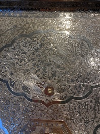 A Chinese silver 4-piece tea service on tray, Tu Mao Xing mark 塗茂興, 19th C.