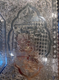 A Chinese silver 4-piece tea service on tray, Tu Mao Xing mark 塗茂興, 19th C.