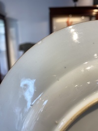 Two Chinese doucai 'South Sea Bubble' plates, Kangxi