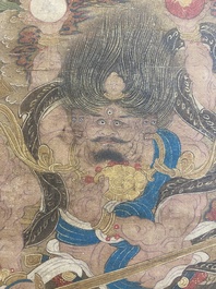 Ecole chinoise: 'Ciel plein de divinit&eacute;s bouddhistes', encre et couleurs sur soie, 18&egrave;me