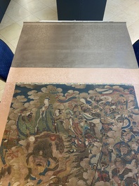 Ecole chinoise: 'Ciel plein de divinit&eacute;s bouddhistes', encre et couleurs sur soie, 18&egrave;me