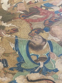 Ecole chinoise: 'Ciel plein de divinit&eacute;s bouddhistes', encre et couleurs sur soie, 18&egrave;me