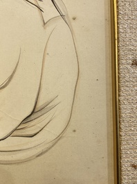 Ecole chinoise, sign&eacute; Zhang Daqian 張大千 (1898-1983): 'Un sage et calligraphie', encre et couleurs sur papier, dat&eacute; 1957