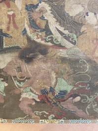 Ecole chinoise: 'Ciel plein de divinit&eacute;s bouddhistes', encre et couleurs sur soie, 18&egrave;me