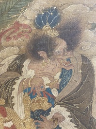 Ecole chinoise: 'Ciel plein de divinit&eacute;s bouddhistes', encre et couleurs sur soie, 18&egrave;me