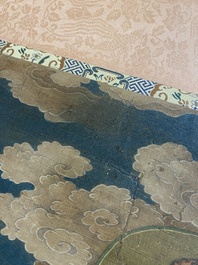Ecole chinoise: 'Ciel plein de divinit&eacute;s bouddhistes', encre et couleurs sur soie, 18&egrave;me