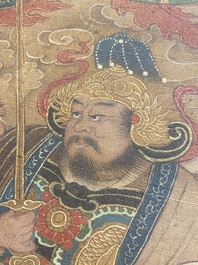Ecole chinoise: 'Ciel plein de divinit&eacute;s bouddhistes', encre et couleurs sur soie, 18&egrave;me