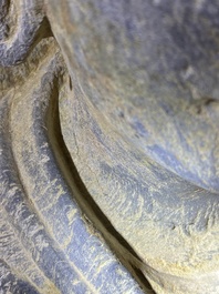 Sculpture de Bouddha Shakyamuni en schiste gris, Gandhara, 3/4&egrave;me